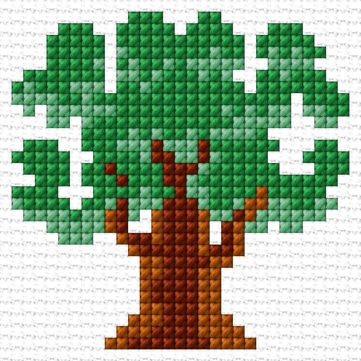 Oak free cross-stitch pattern
