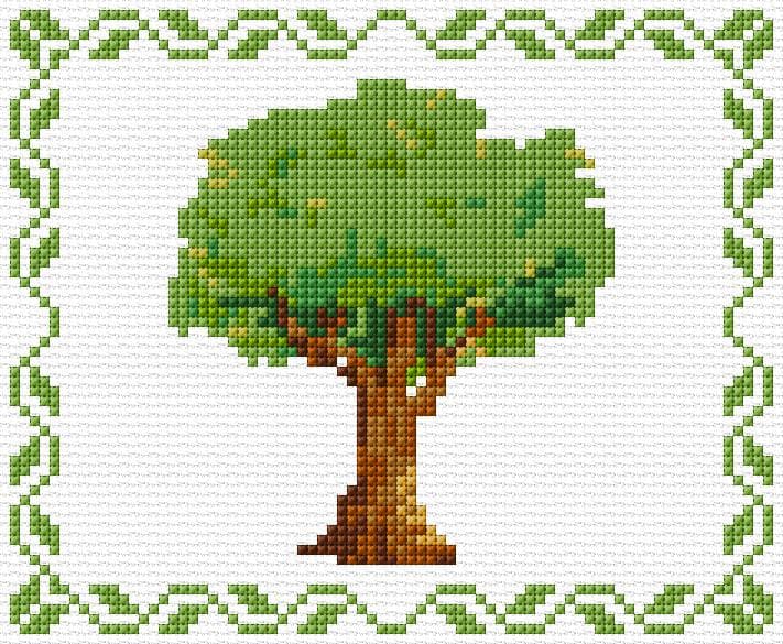 Tree free cross-stitch pattern