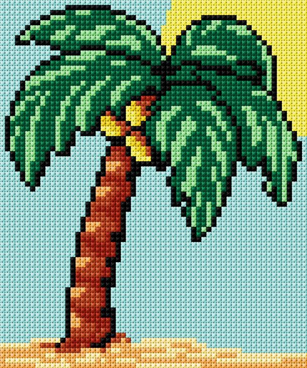 Palm Tree free cross-stitch pattern