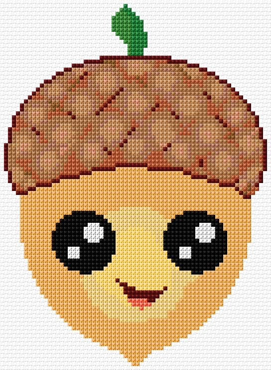 Acorn free cross-stitch pattern