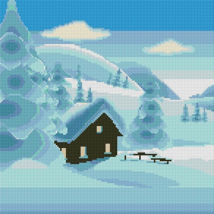 Winter free cross-stitch pattern