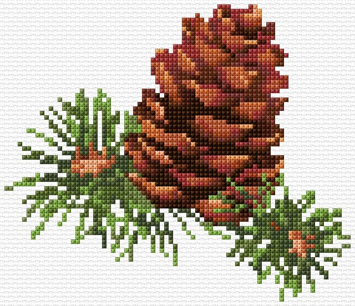 Pine Cone free cross-stitch pattern