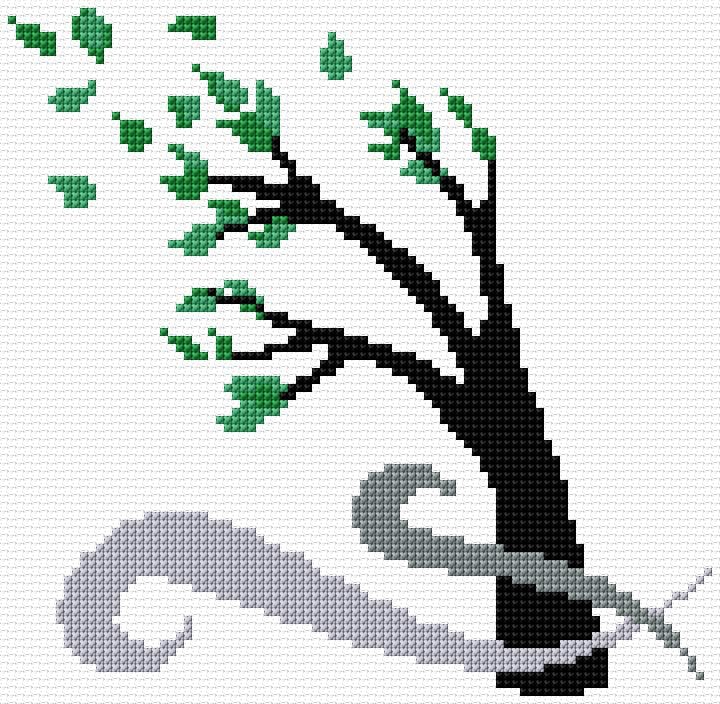 Wind free cross-stitch pattern