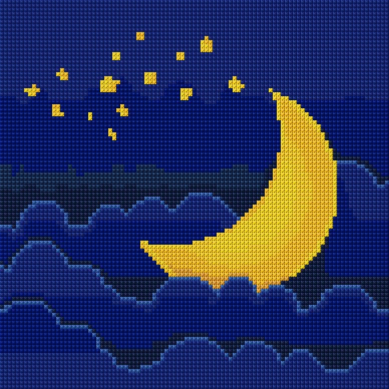 Night free cross-stitch pattern