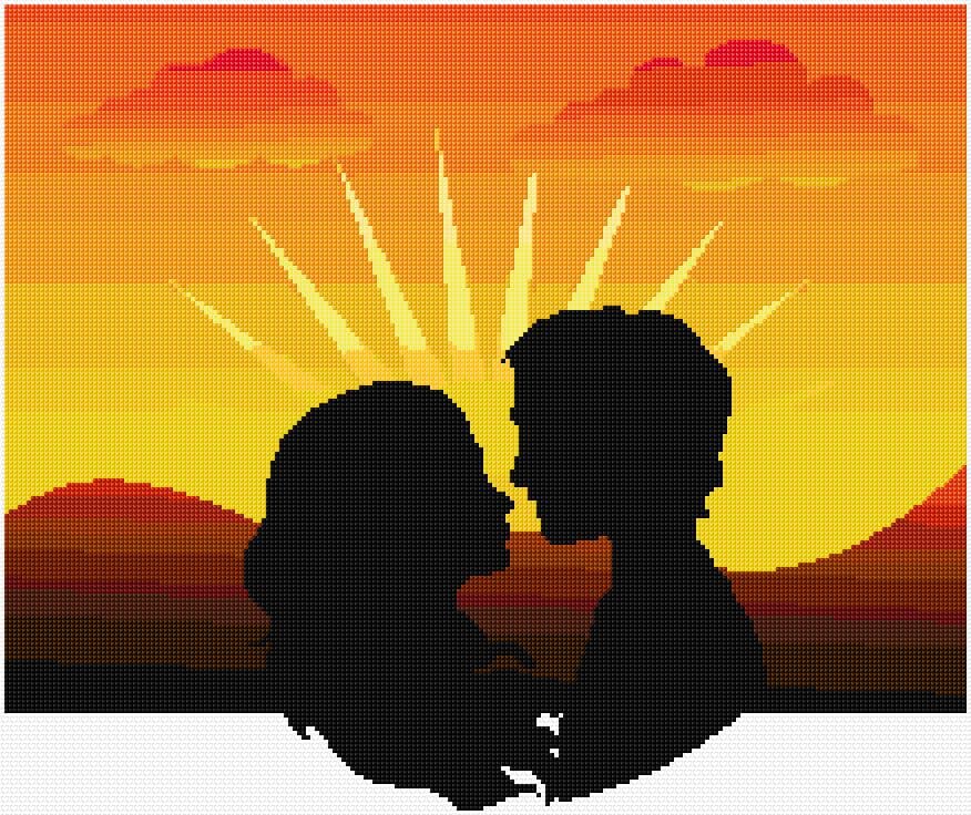 Sunset free cross-stitch pattern
