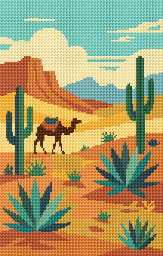 Desert free cross-stitch pattern