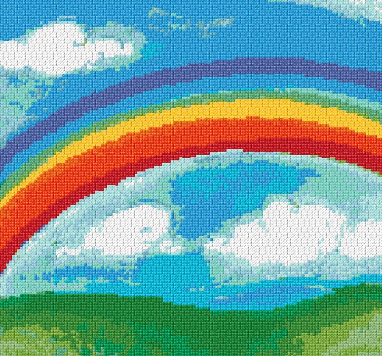 Rainbow free cross-stitch pattern