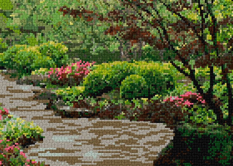 Garden free cross-stitch pattern