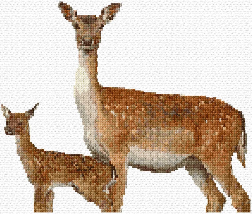 Fallow Deer free cross-stitch pattern