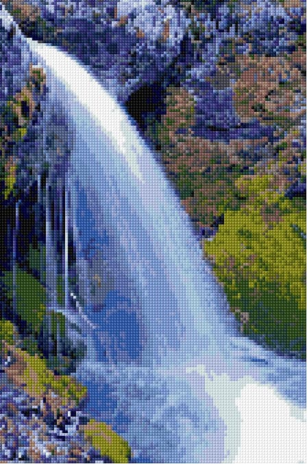 Waterfall free cross-stitch pattern