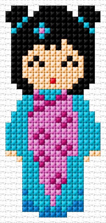Geisha free cross-stitch pattern
