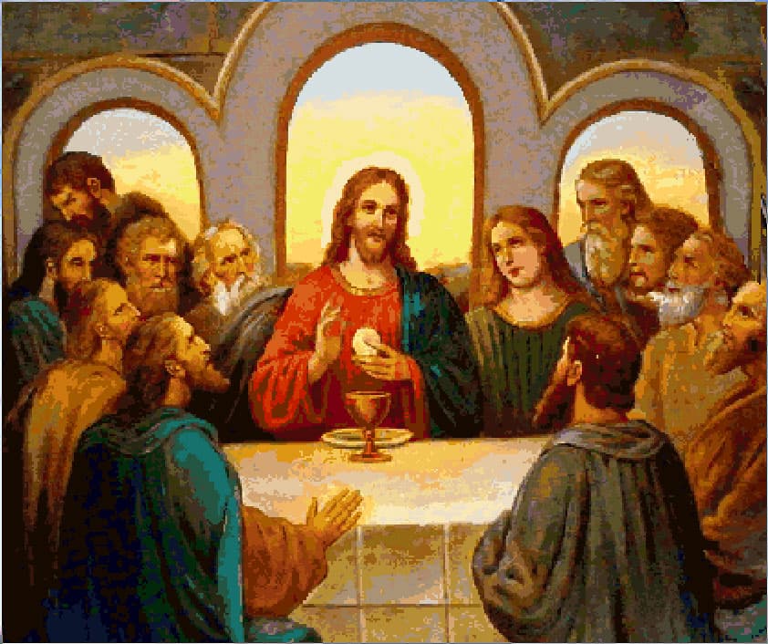 Last Supper Painting free cross-stitch pattern