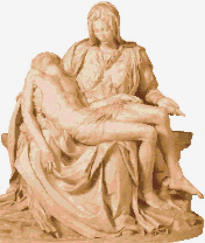Pieta (Michelangel free cross-stitch pattern