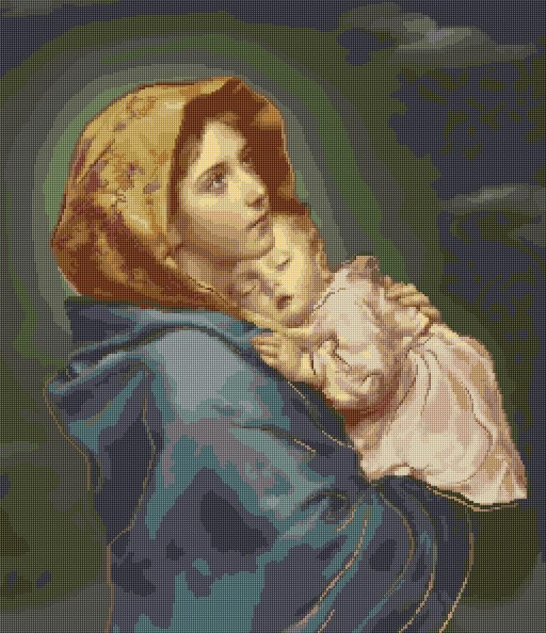 Madonna of the Street free cross-stitch pattern