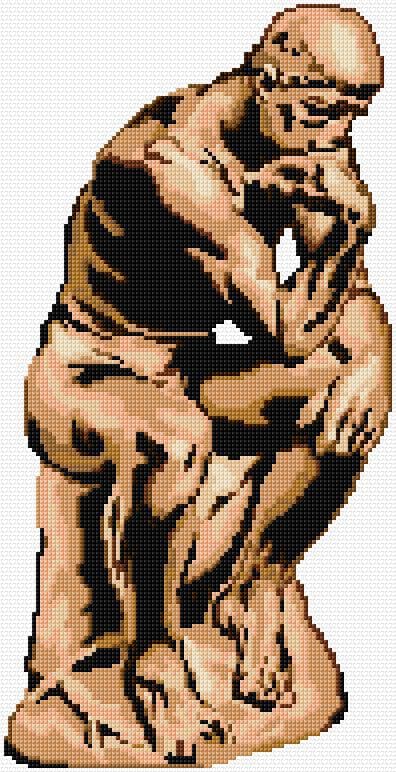 The Thinker free cross-stitch pattern