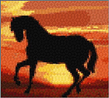 Horse free cross-stitch pattern