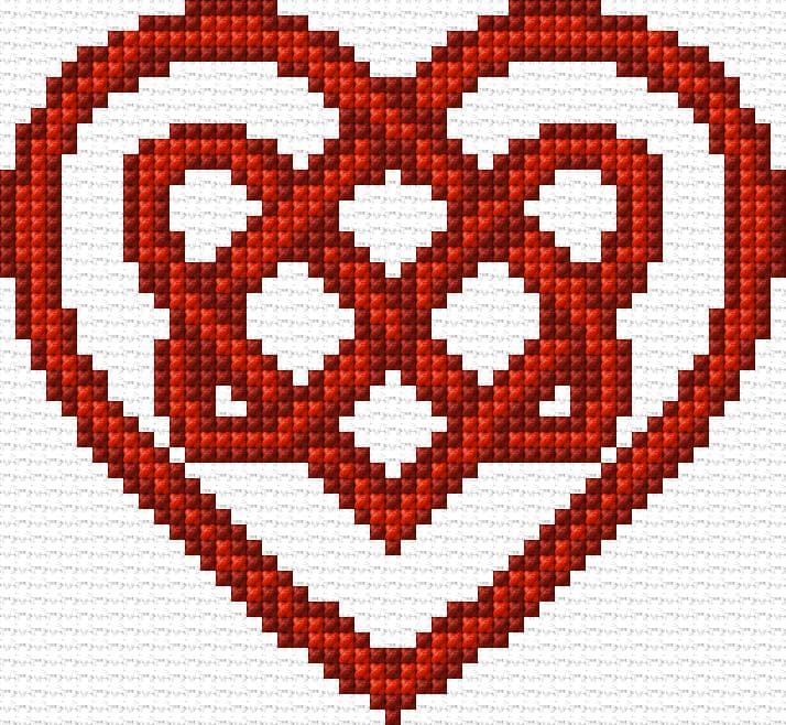Heart free cross-stitch pattern