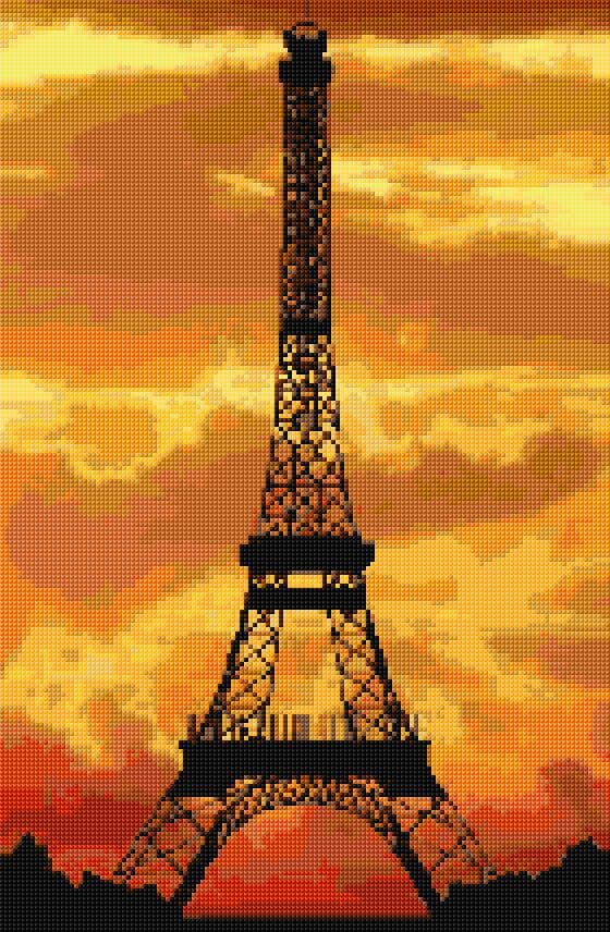 Eiffel Tower free cross-stitch pattern