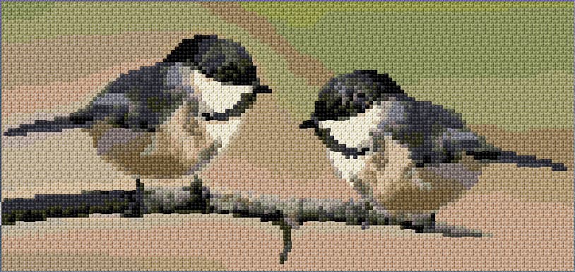 Black-capped Chickadee free cross-stitch pattern