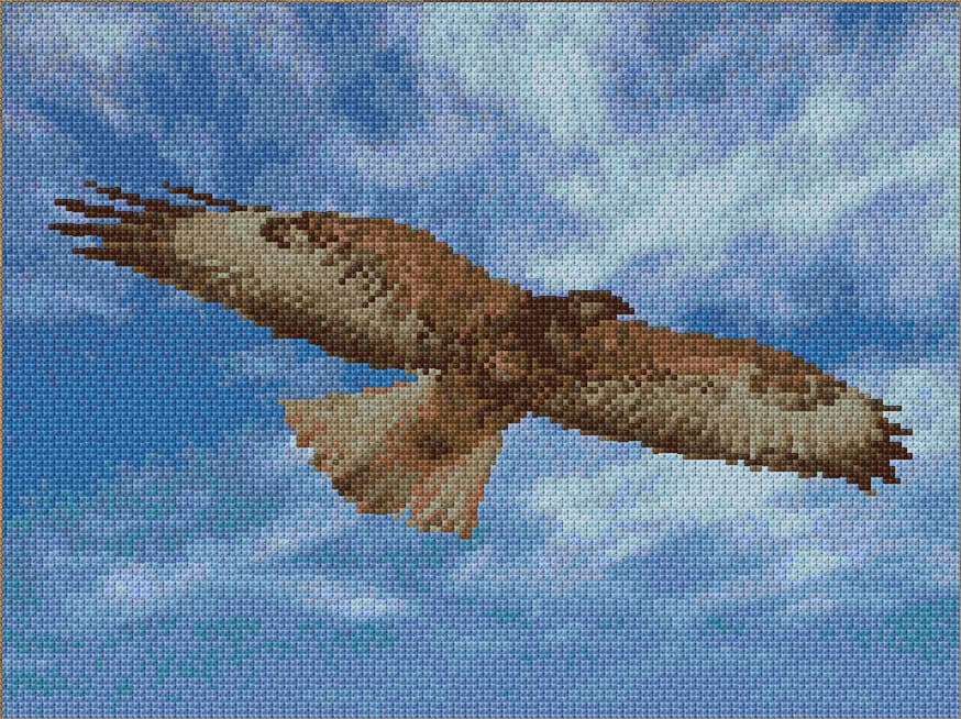 Hawk Flying free cross-stitch pattern