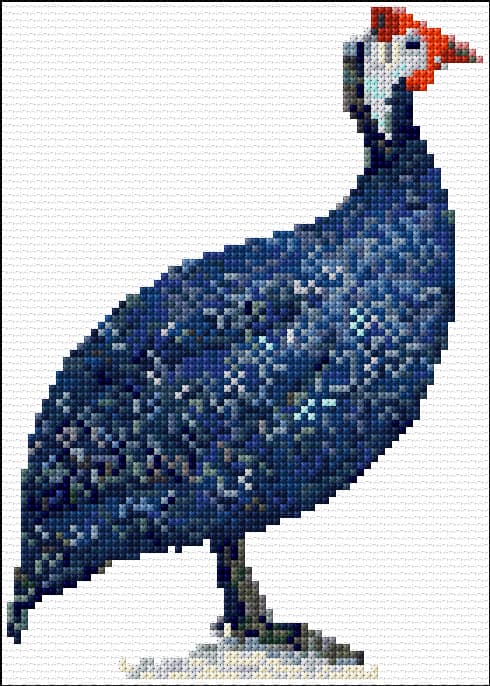 Guinea Fowl free cross-stitch pattern