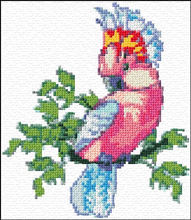 Parrot free cross-stitch pattern