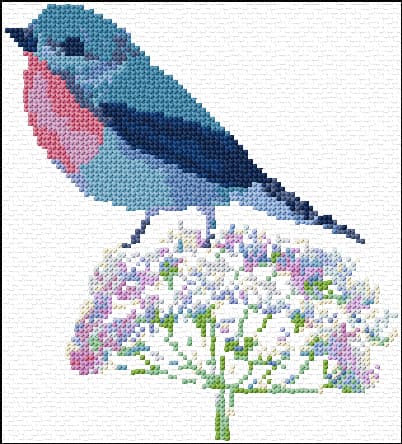 Bird free cross-stitch pattern