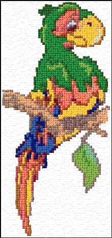 Parrot free cross-stitch pattern
