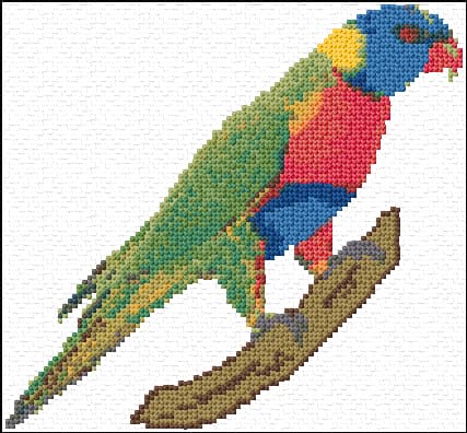 Parrot free cross-stitch pattern