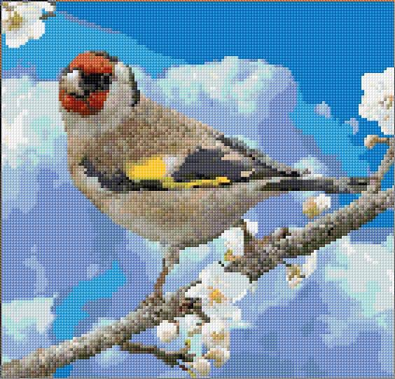 Goldfinch free cross-stitch pattern