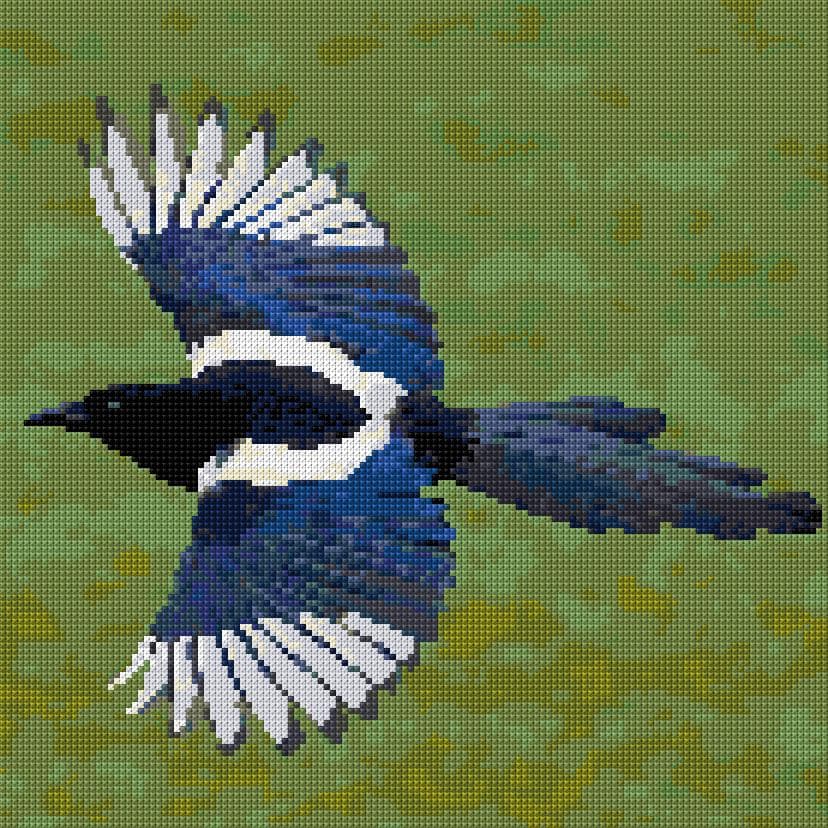 Magpie free cross-stitch pattern