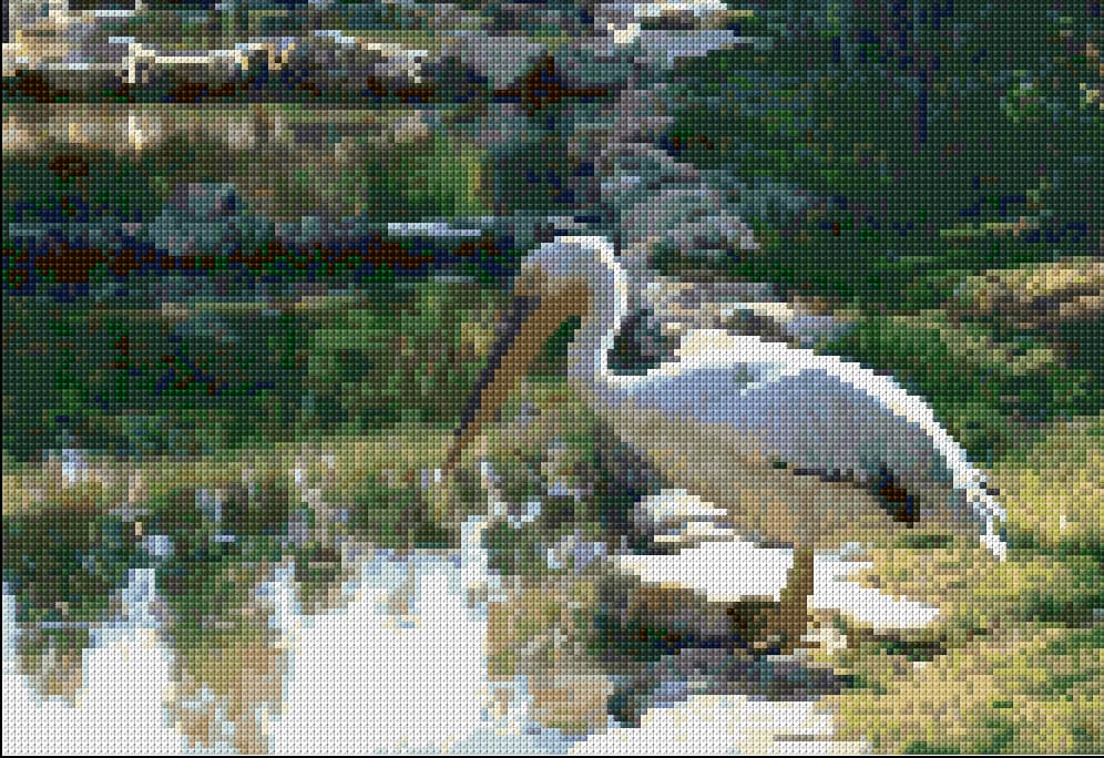 Lonely Pelican free cross-stitch pattern