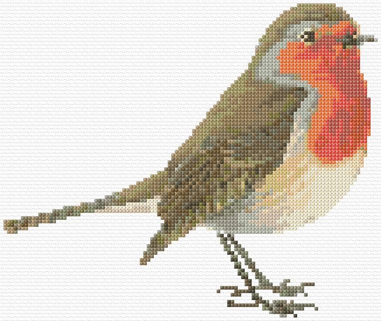 Robin Redbreast free cross-stitch pattern