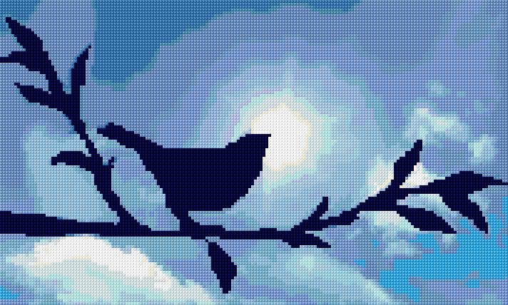 Bird free cross-stitch pattern