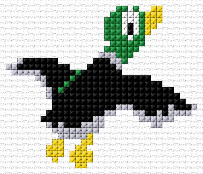 Duck free cross-stitch pattern