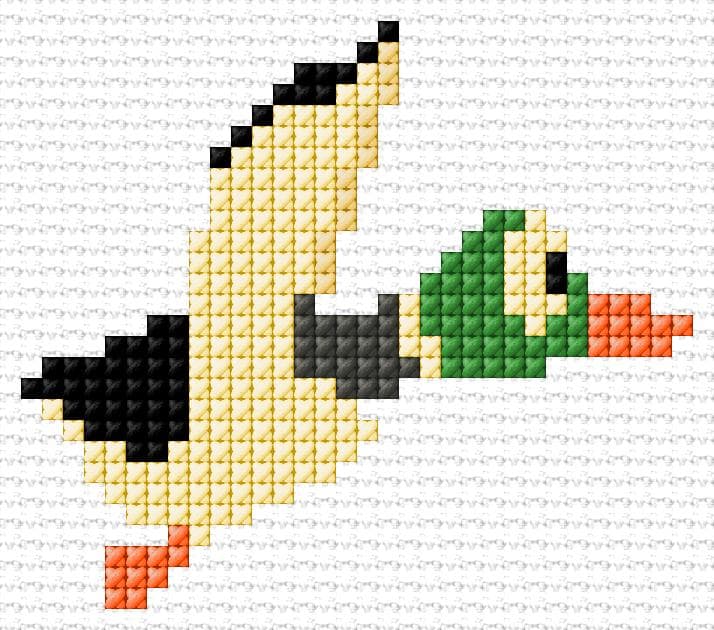 Duck free cross-stitch pattern
