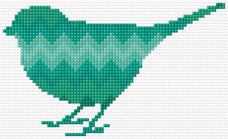 Bird free cross-stitch pattern