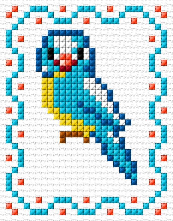 Bird free cross-stitch pattern