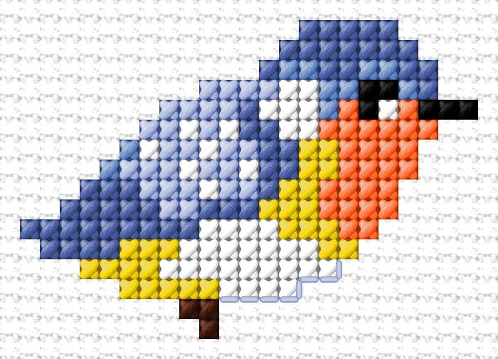 Bird free cross-stitch pattern