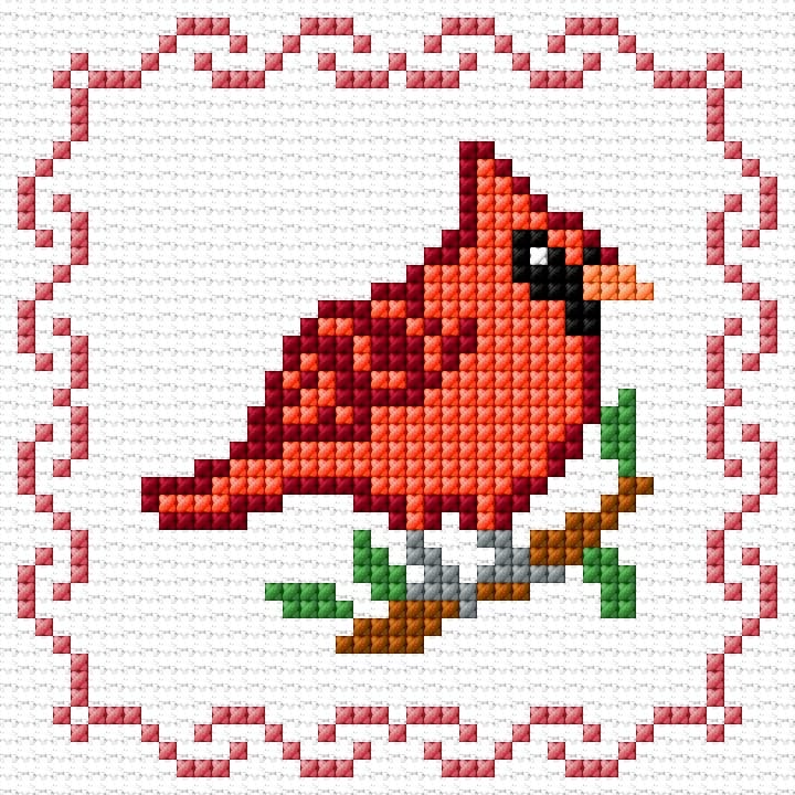 Cardinal free cross-stitch pattern