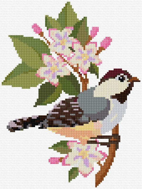 Bird free cross-stitch pattern