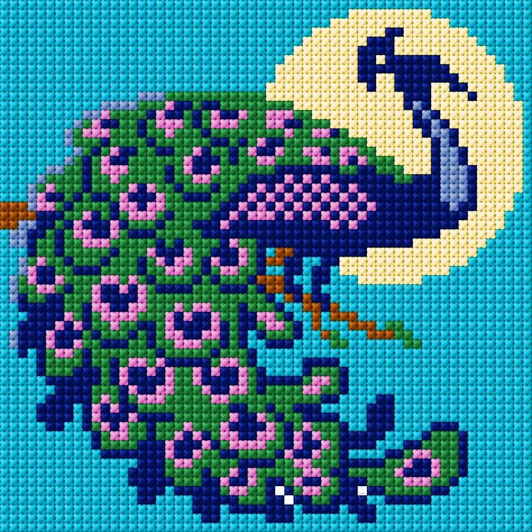 Peacock free cross-stitch pattern