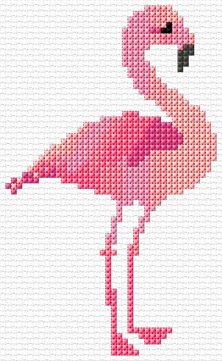 Flamingo free cross-stitch pattern