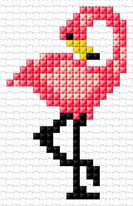 Flamingo free cross-stitch pattern
