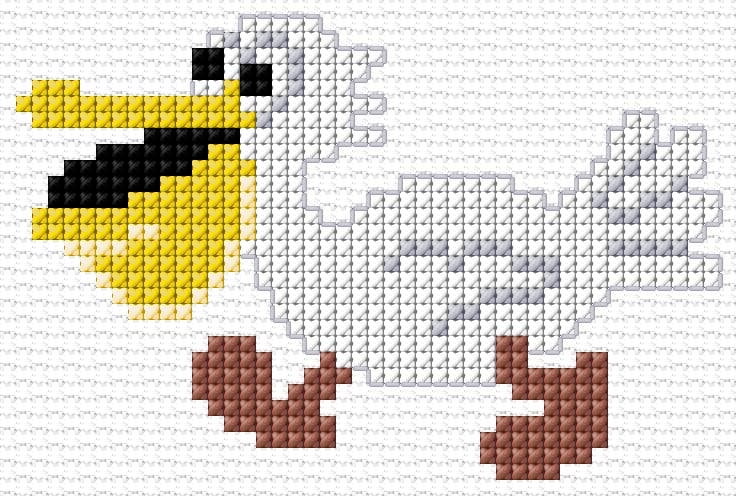 Pelican free cross-stitch pattern