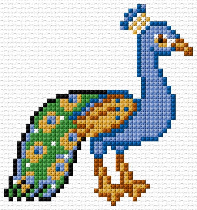 Peacock free cross-stitch pattern