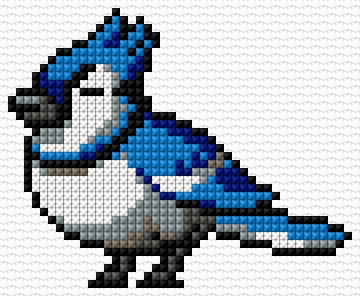 Blue Jay free cross-stitch pattern