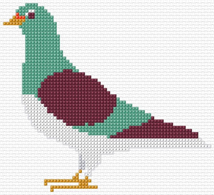 Pegeon free cross-stitch pattern
