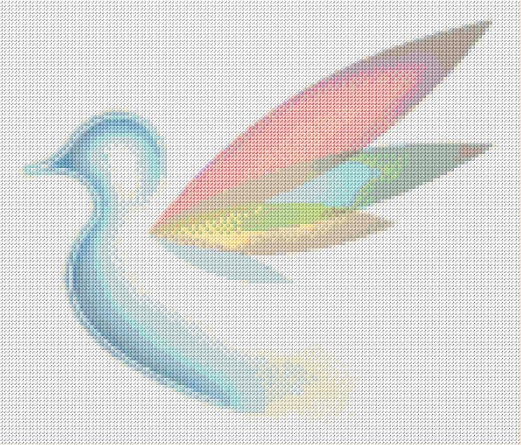 Tranparent Bird free cross-stitch pattern