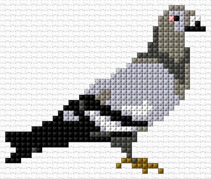 Pegeon free cross-stitch pattern